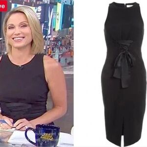 Likely halpern classic black sleeveless sleek ribbon sheath timeless dress NWT 6